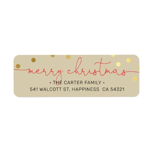 CHRISTMAS POST modern calligraphy merry christmas Return Address Label (Front)