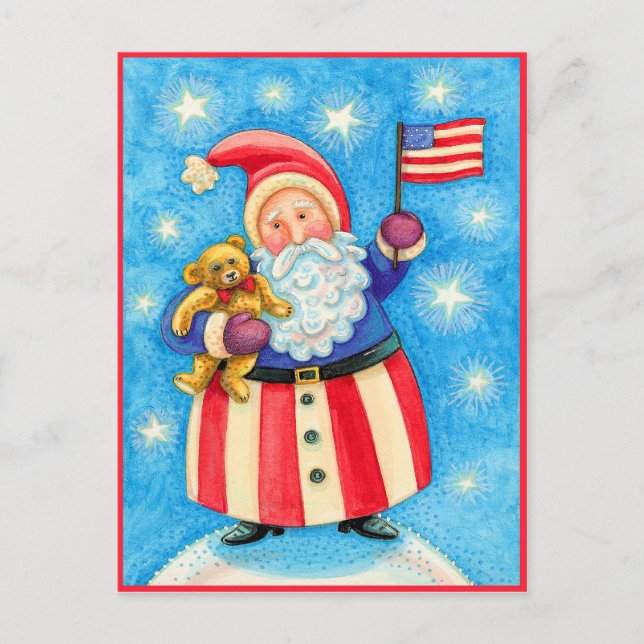 Christmas Postcard: American Santa Claus Holiday Postcard (Front)