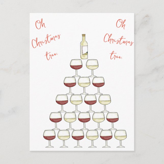 Christmas postcard for wine drinker (Front)
