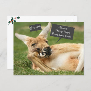 Christmas postcard from Australia; kangaroo