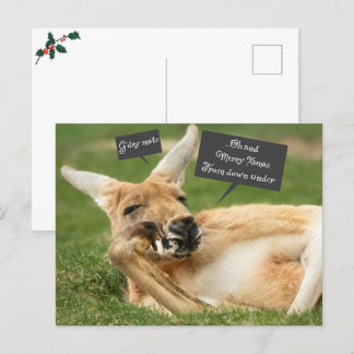 Christmas postcard from Australia; kangaroo