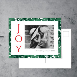 Christmas Postcard Joy Photo Green
