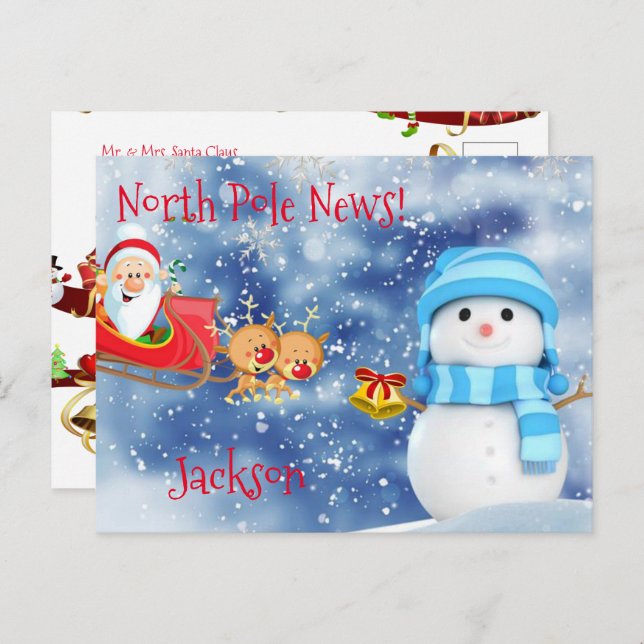 Christmas Postcards North Pole  (Front/Back)