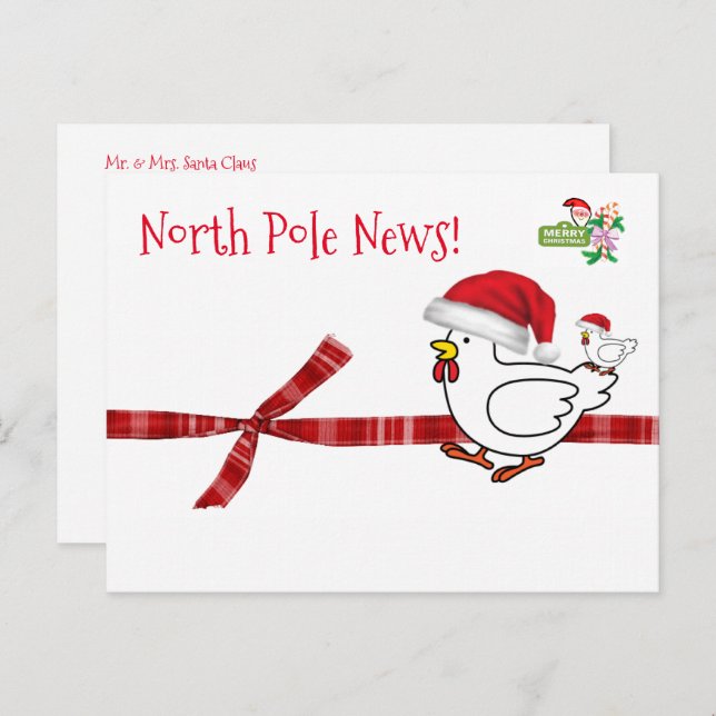 Christmas Postcards North Pole Chicken  (Front/Back)