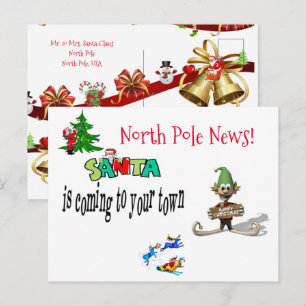 Christmas Postcards North Pole Santa Elf
