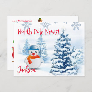 Christmas Postcards North Pole Snowman 