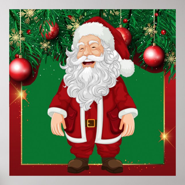 Christmas  poster (Illustration of a happy Santa Claus, man!)