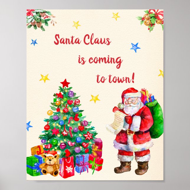 Christmas poster Christmas party sign Xmas banner (Front)