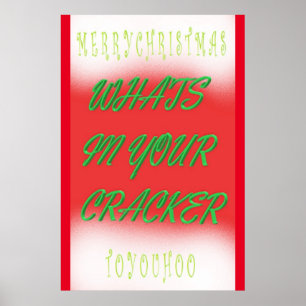 Christmas poster design in green red white text