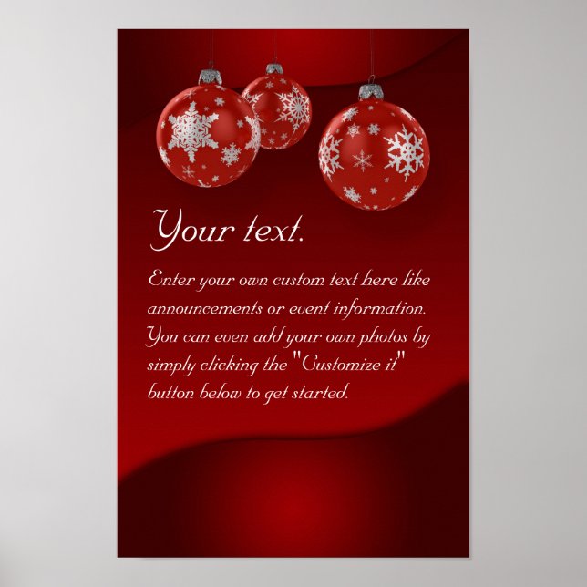 Christmas poster with ornaments (Front)