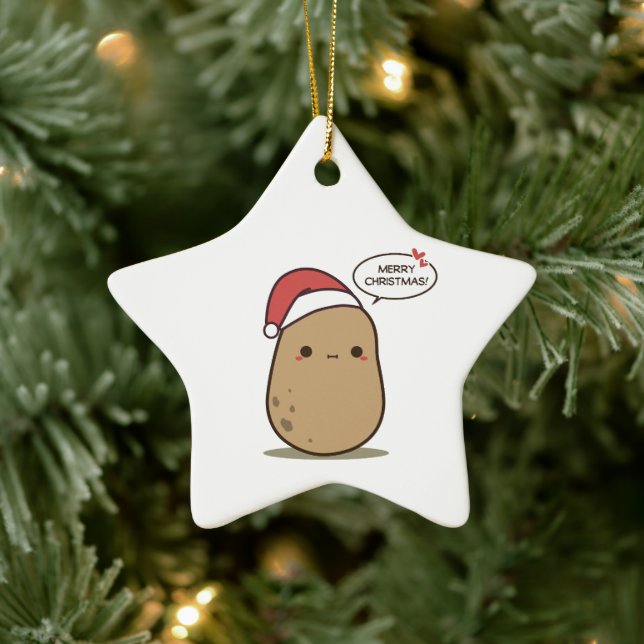 Christmas Potato Ceramic Ornament (Tree)