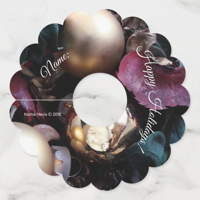 Christmas Potpourri (Personalise) Double-Sided Wine Glass Tag (Front)