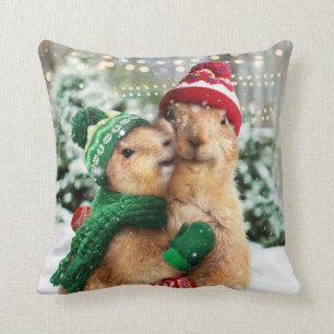 Christmas Prairie Dogs Cushion