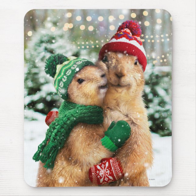 Christmas Prairie Dogs Mouse Pad (Front)