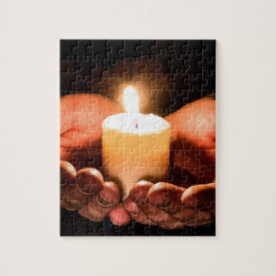 Christmas praying candle jigsaw puzzle