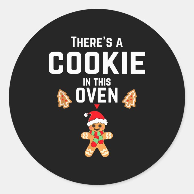 Christmas Pregnancy Announcemen Mommy Mom To Be  Classic Round Sticker (Front)