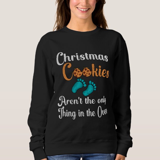 Christmas Pregnancy Announcement Baby Holiday Dad  Sweatshirt (Front)