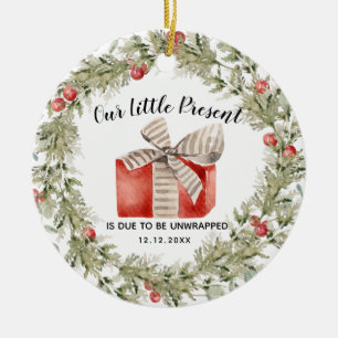 Christmas Pregnancy Announcement Ceramic Ornament