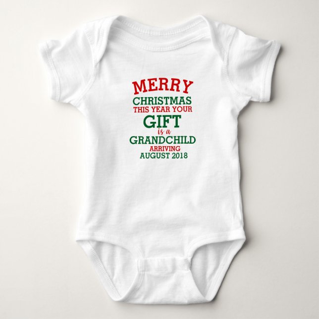 Christmas Pregnancy Announcement - Christmas Baby Bodysuit (Front)