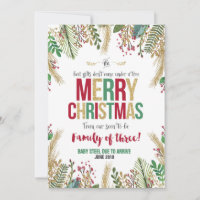 Christmas Pregnancy Announcement Christmas Card