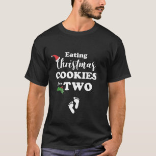 Christmas Pregnancy Announcement Eating Cookies fo T-Shirt