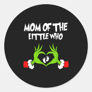 Christmas Pregnancy Announcement Funny Mom Of The  Classic Round Sticker