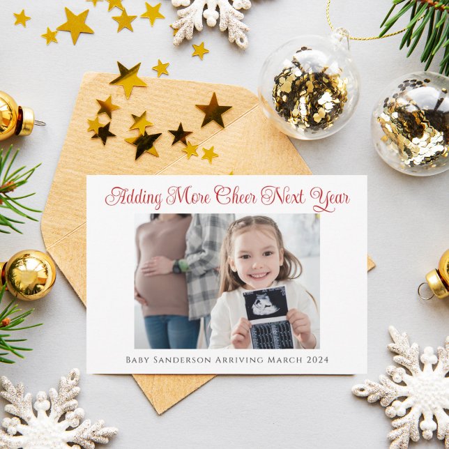 Christmas Pregnancy Announcement Holiday Card (Creator Uploaded)