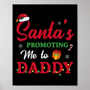 Christmas Pregnancy Announcement New Dad Mum Gift Poster