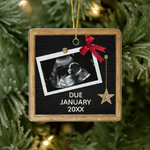 Christmas Pregnancy Announcement Peg Letter Board Ceramic Ornament