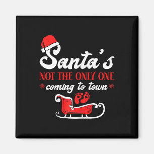 Christmas Pregnancy Announcement Santa's Magnet