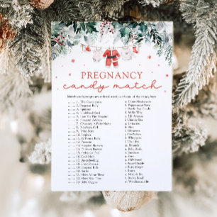 Christmas Pregnancy Candy Match Baby Shower Game Invitation