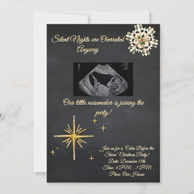 Christmas Pregnancy Chalkboard Invitation  (Front)
