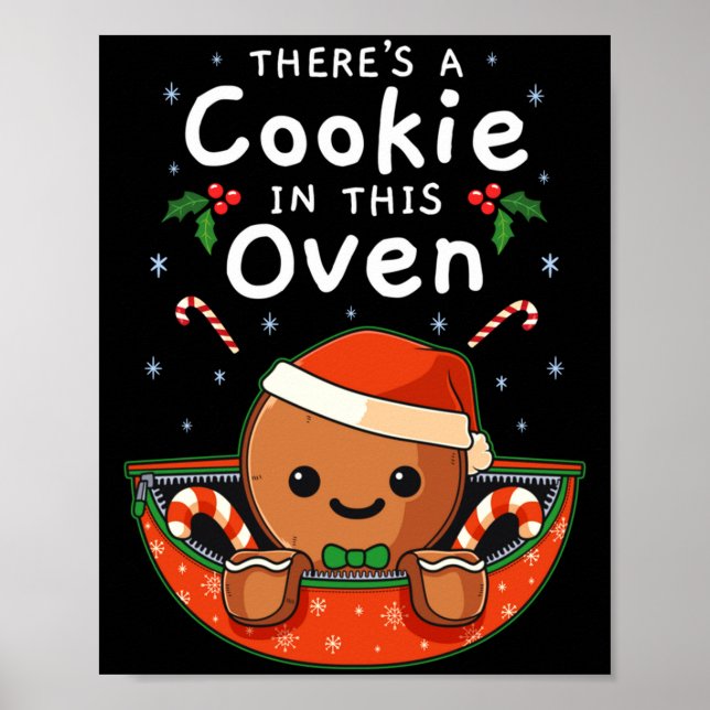 Christmas Pregnancy Gingerbread Man Baby Cookie In Poster (Front)