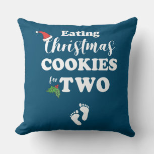Christmas Pregnancy Mum To Be Xmas Eating Cookies Cushion
