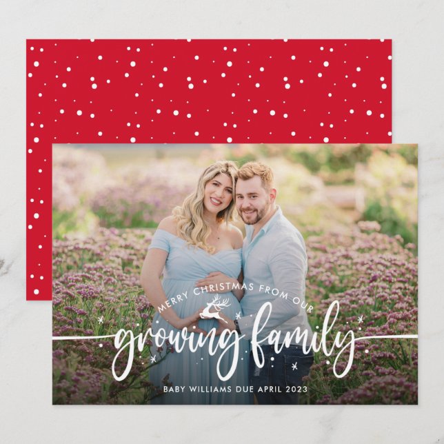 Christmas Pregnancy Photo Announcement (Front/Back)
