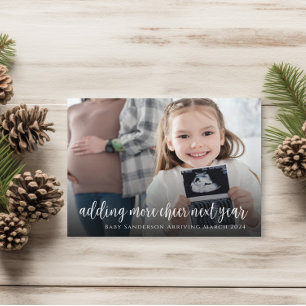 Christmas Pregnancy Ultrasound Family Photo Card