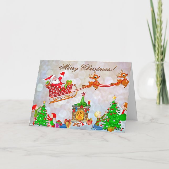 Christmas Preparations Greeting Card (Front)