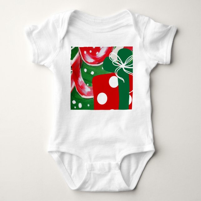 Christmas Present Baby Bodysuit (Front)