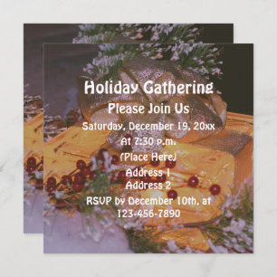 Christmas Present Berries Holiday Party Invitation