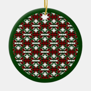 Christmas Present Pattern Ceramic Tree Decoration