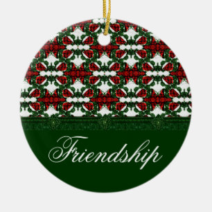 Christmas Present Pattern Ceramic Tree Decoration