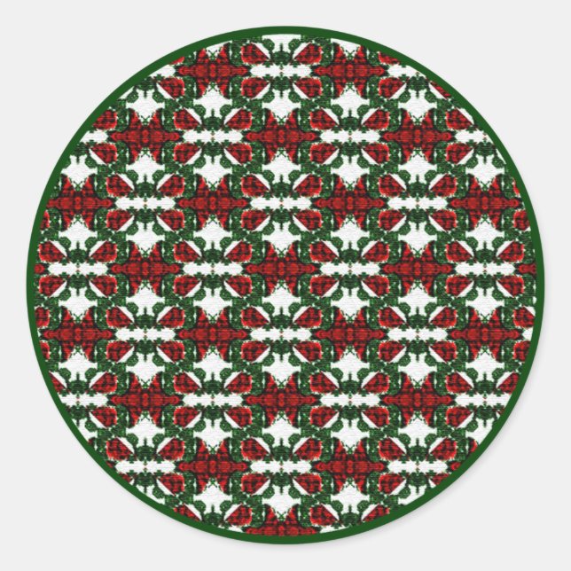 Christmas Present Pattern Classic Round Sticker (Front)