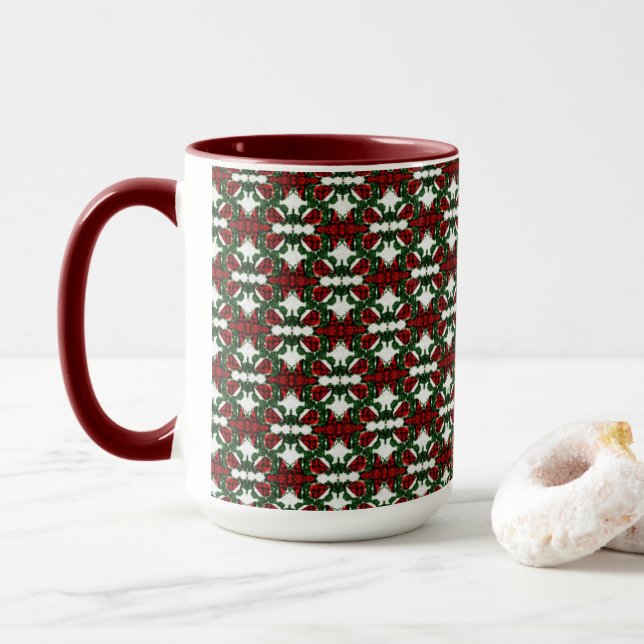 Christmas Present Pattern Mug (With Donut)
