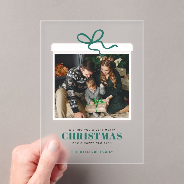 Christmas Present Photo Acrylic Invitations (Insitu (Handheld))