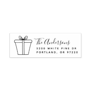 Christmas Present Return Address Self-inking Stamp