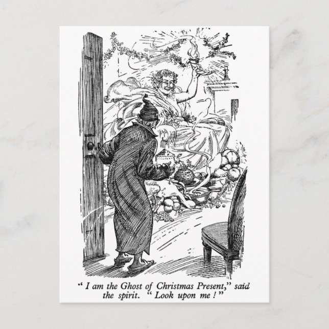 Christmas Present (with text) Holiday Postcard (Front)