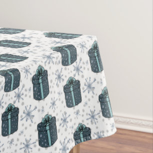 Christmas Presents and Snowflakes Tablecloth
