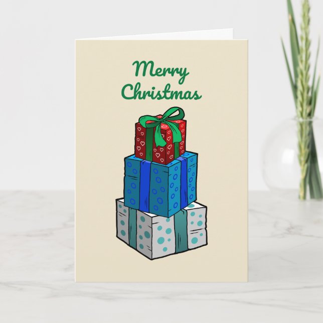 Christmas presents on a Christmas Card (Front)