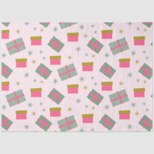Christmas Presents Snowflakes Pink Christmas Tissue Paper