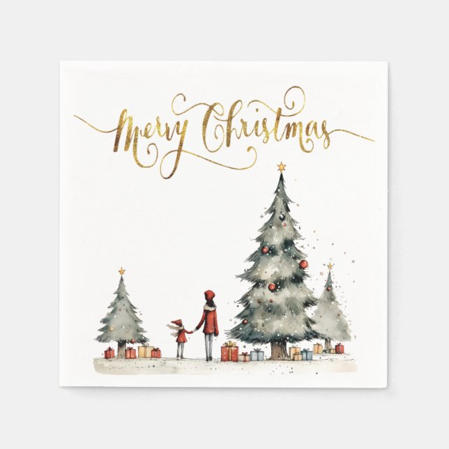 Christmas presents under the tree napkin (Front)